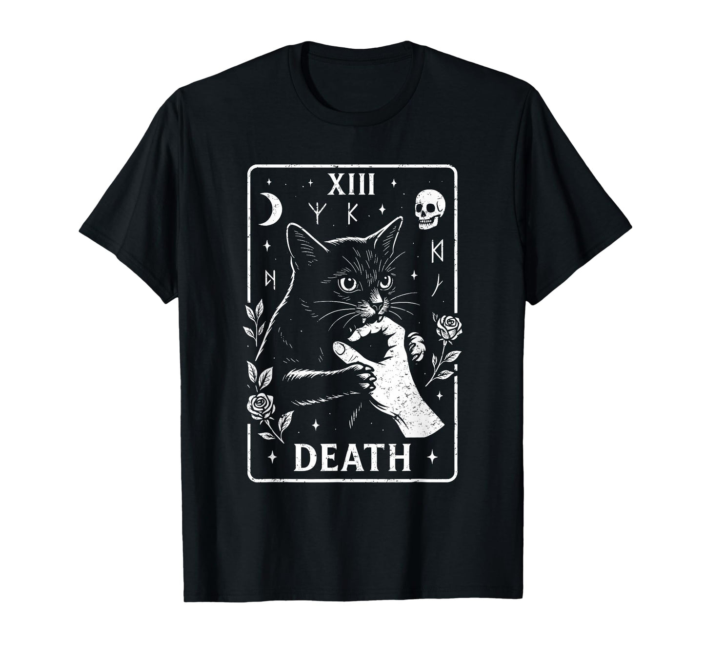 Death Cat Tarot XIII Occult Gothic Aesthetic T-Shirt