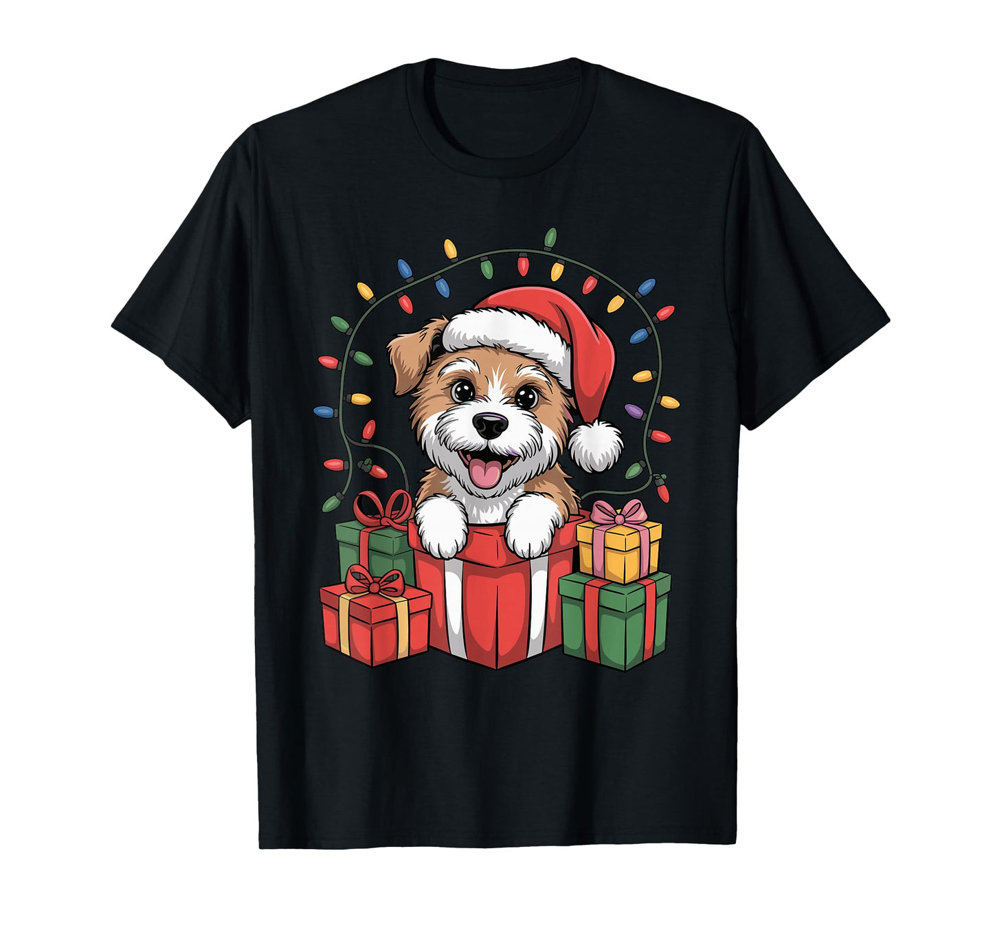 Doodle Santa Hat Christmas Goldendoodle Dog Lover Holiday T-Shirt