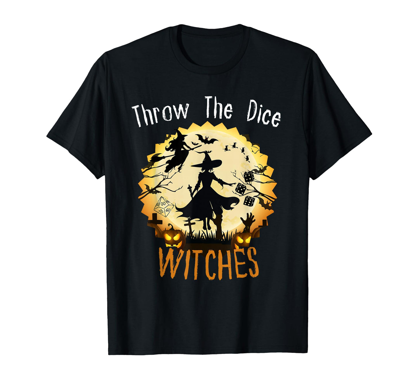 Throw The Dice Witches Bunco Game Halloween Party Apparel T-Shirt