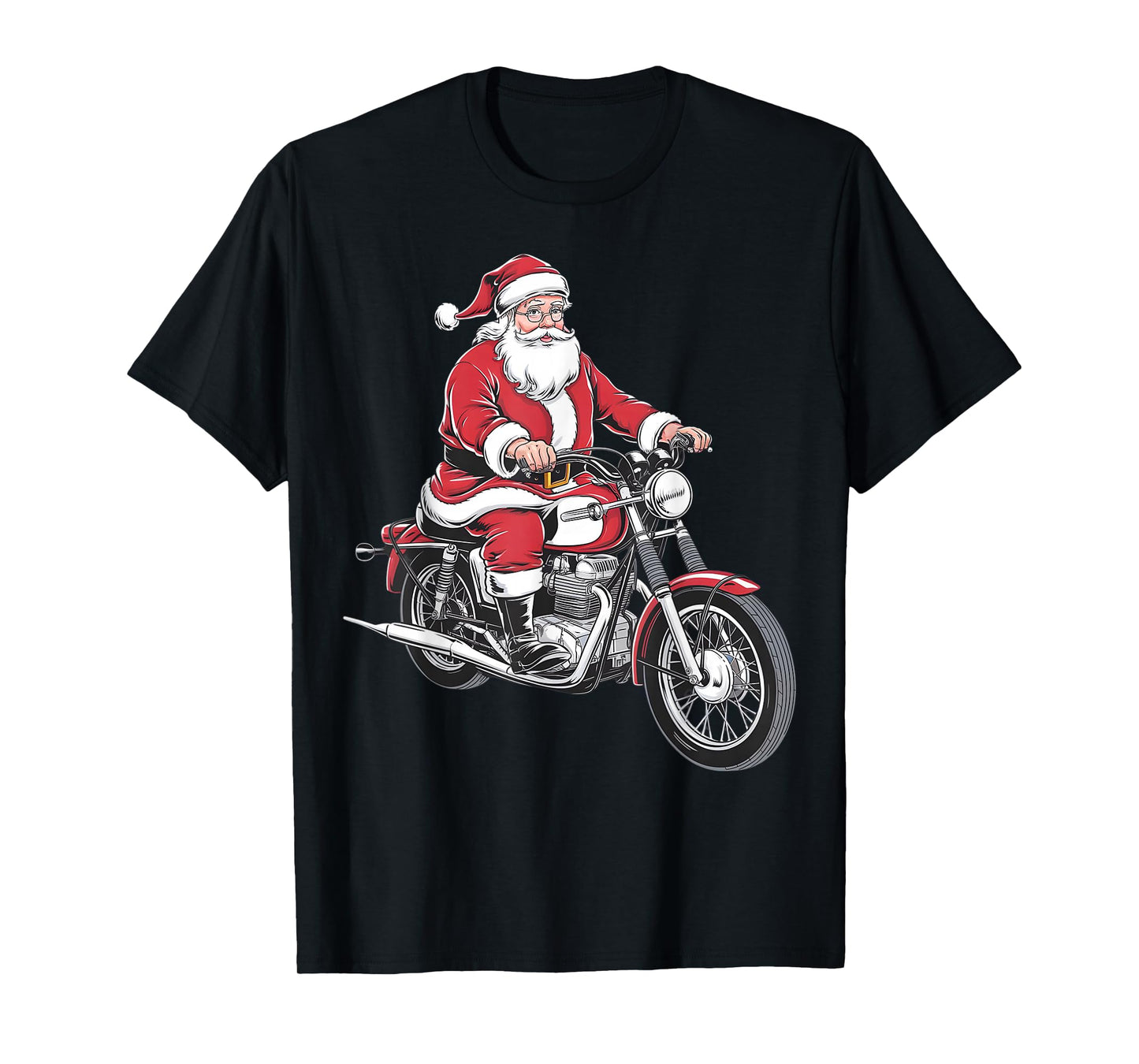 Motorcycle Christmas Biker Santa Riding Bike Racing T-Shirt