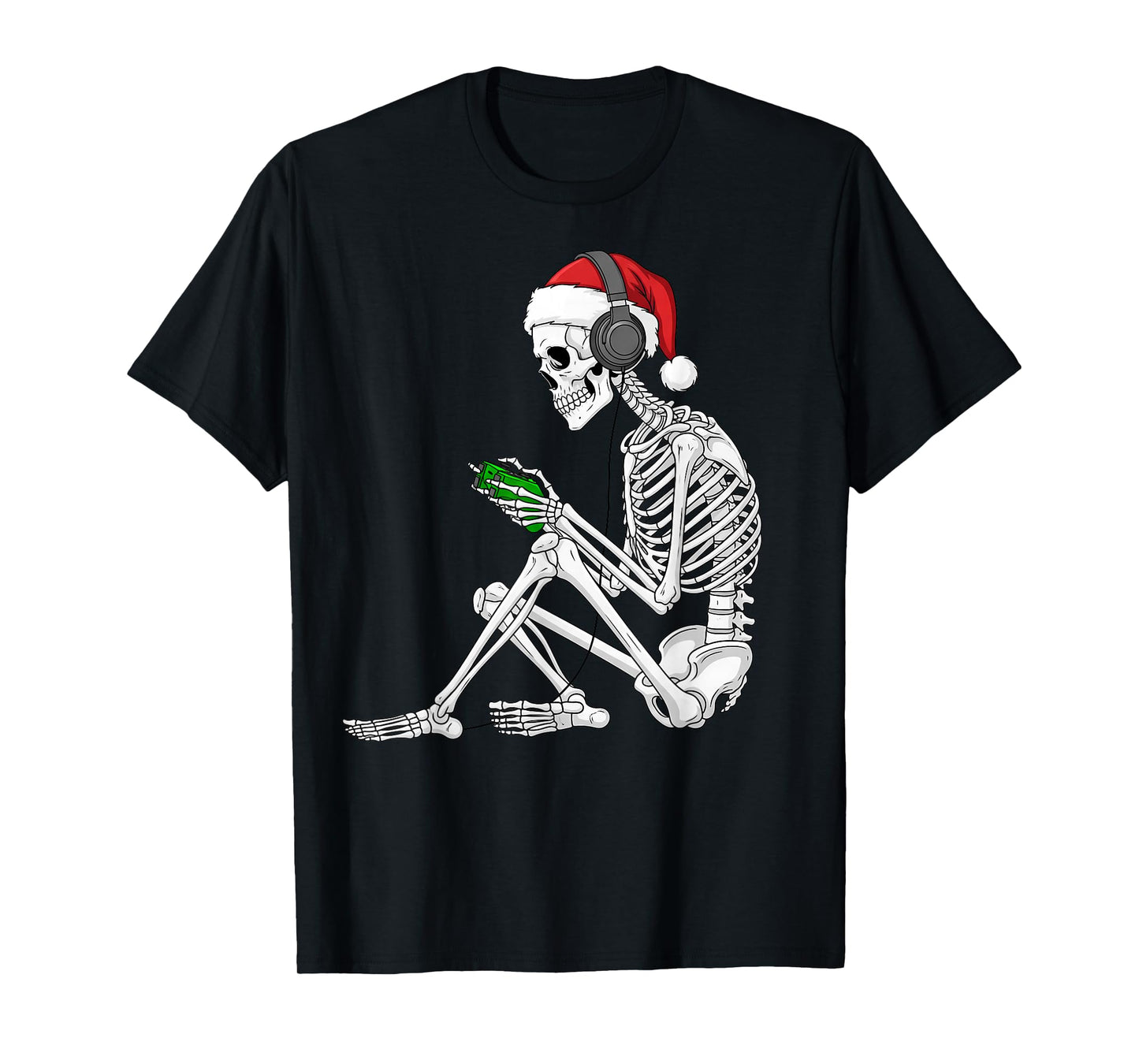 Video Gaming Skeleton with Game Controller Christmas Gamer T-Shirt