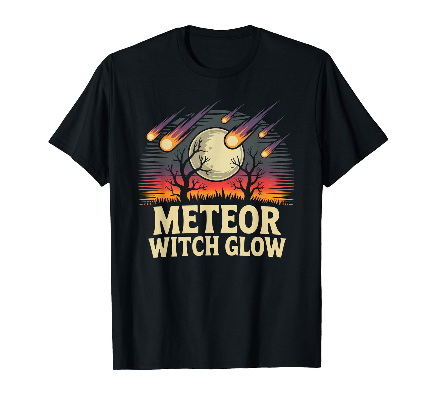 Meteor Witch Glow Halloween T-Shirt Vintage Design for Witch T-Shirt