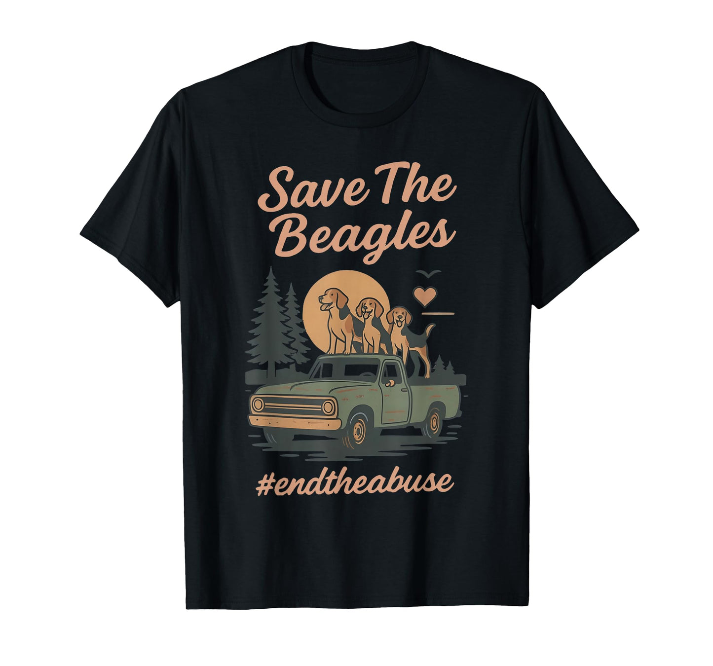 Save The Beagles End Animal Abuse Vintage Dog T-Shirt