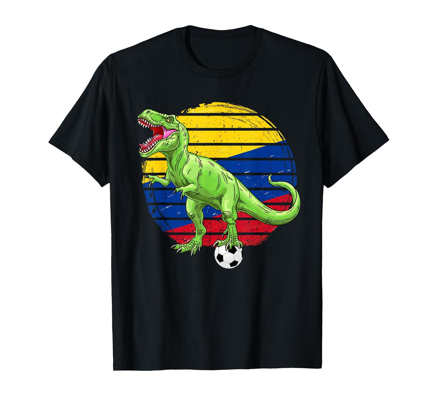Soccer Dinosaur Trex Colombia Flag Boys Girls Toddler T-Shirt