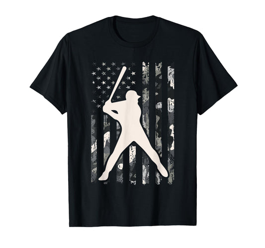 Baseball USA Flag Camo vintage Baseball Flag for men women T-Shirt