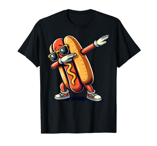 Cool Hot dog Dabbing Funny Fast Food Hotdog Lovers Toddler T-Shirt for Men Women Kids