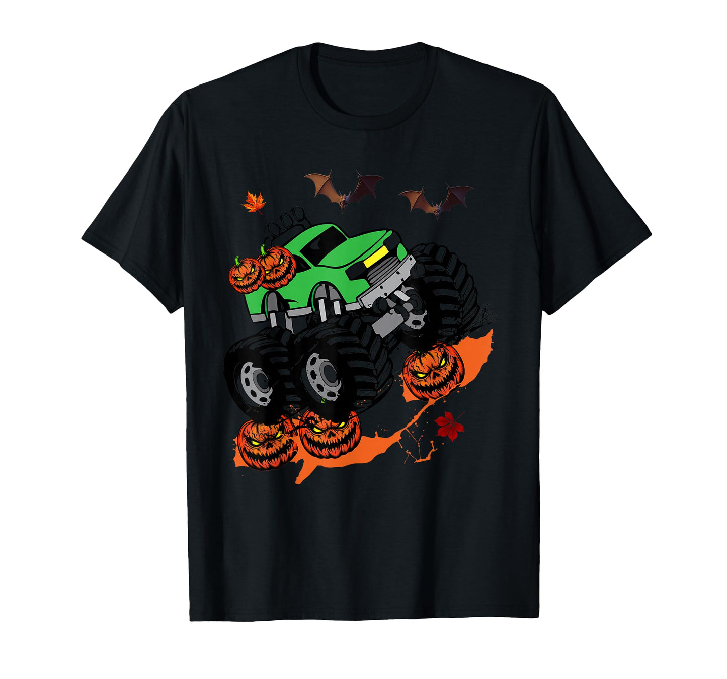 Halloween Monster Truck Crushing Pumpkins T-Shirt
