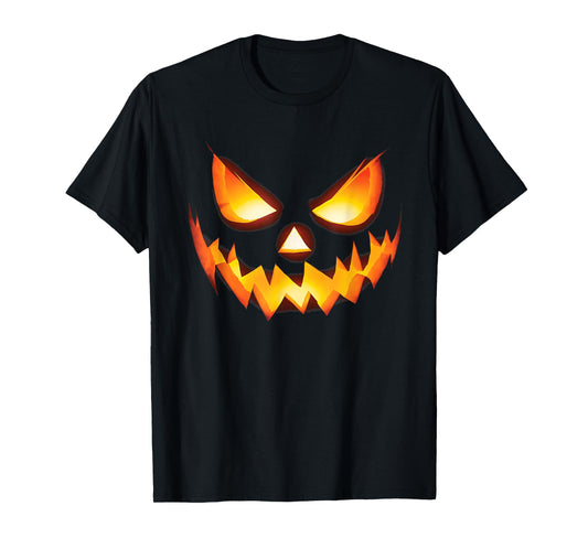 Jack O Lantern Scary Carved Pumpkin Face Halloween Costume T-Shirt