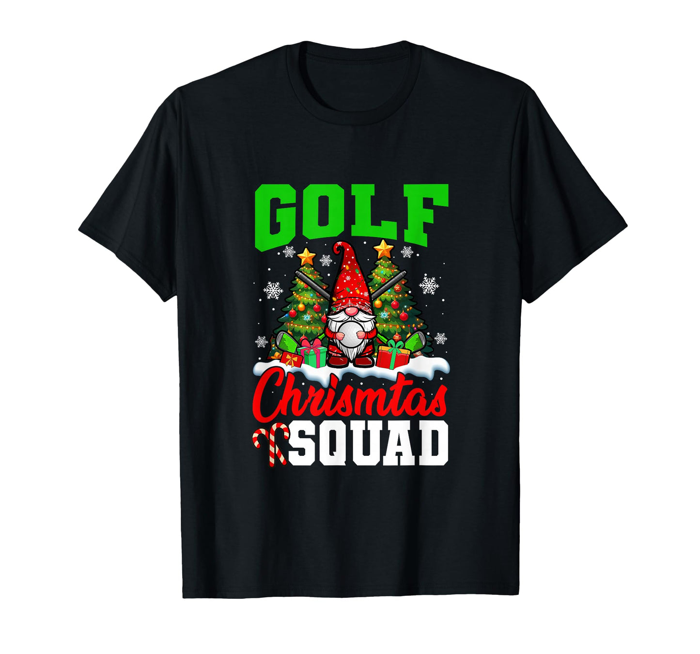 Golf Christmas Squad Player Costume Gnome Lover Kids T-Shirt