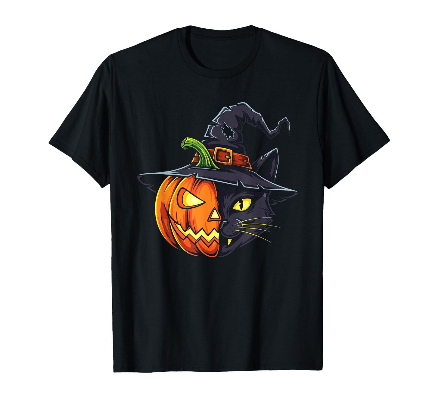 Cat Pumpkin Jack O Lantern Halloween Kids Mens Womens T-Shirt