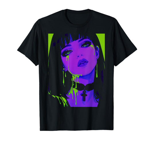 Cybergoth Cybercore Grunge Punk Goth Girl Alt Anime Manga T-Shirt