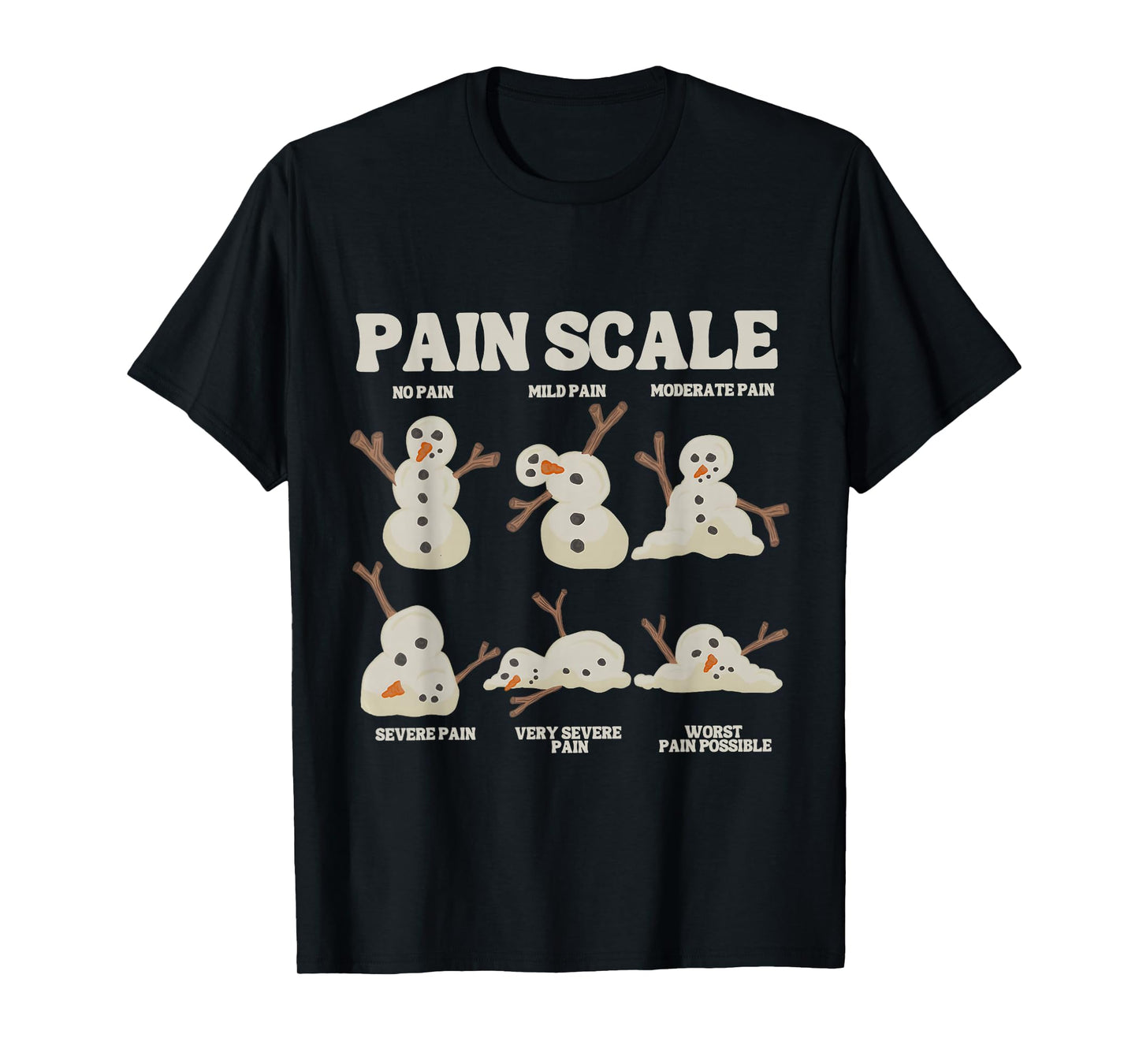Pain Scale Snowman Funny Nurse Christmas ICU Nurse T-Shirt