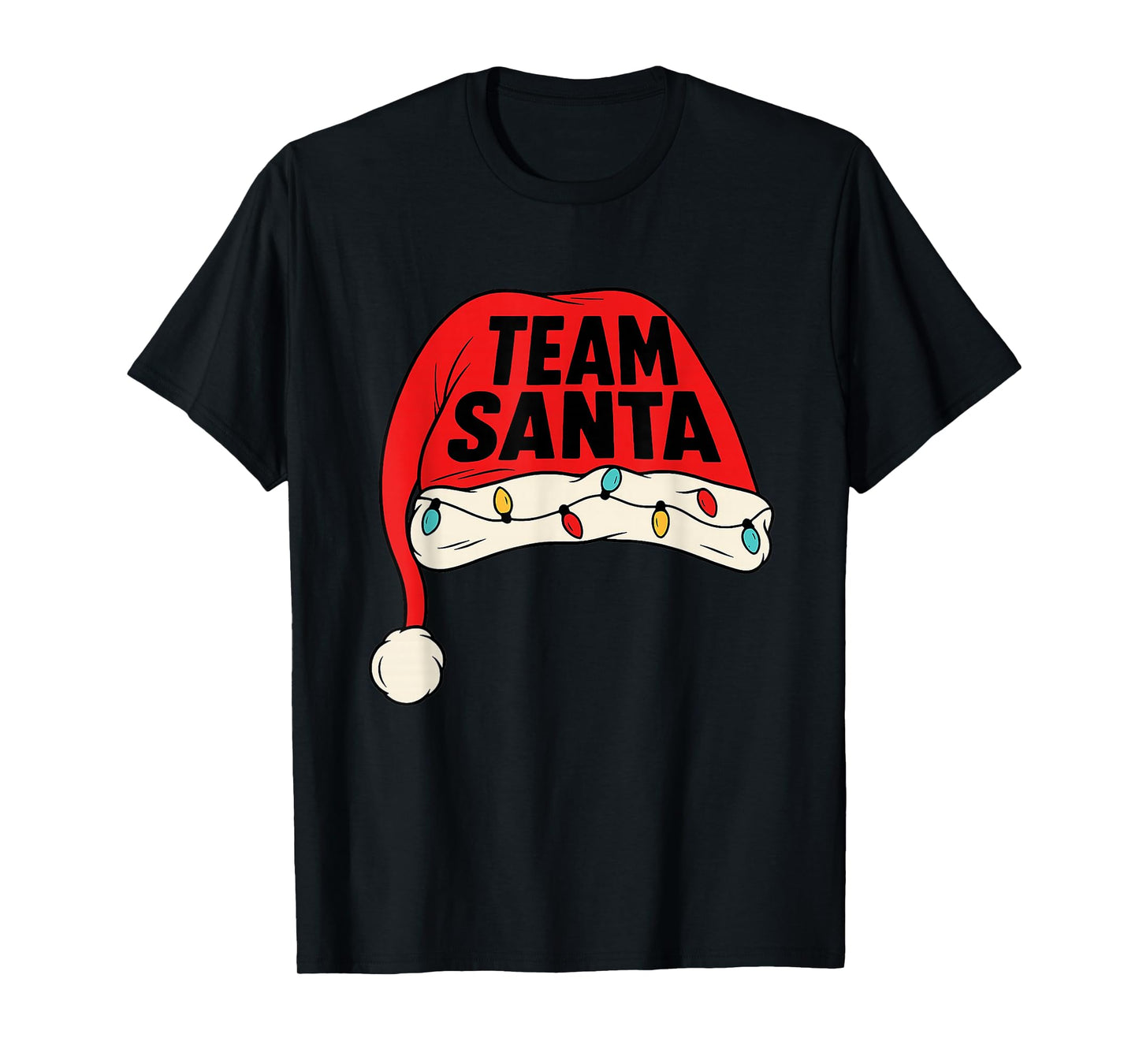 Team Santa Hat Christmas Squad Family Group Matching Pajamas T-Shirt