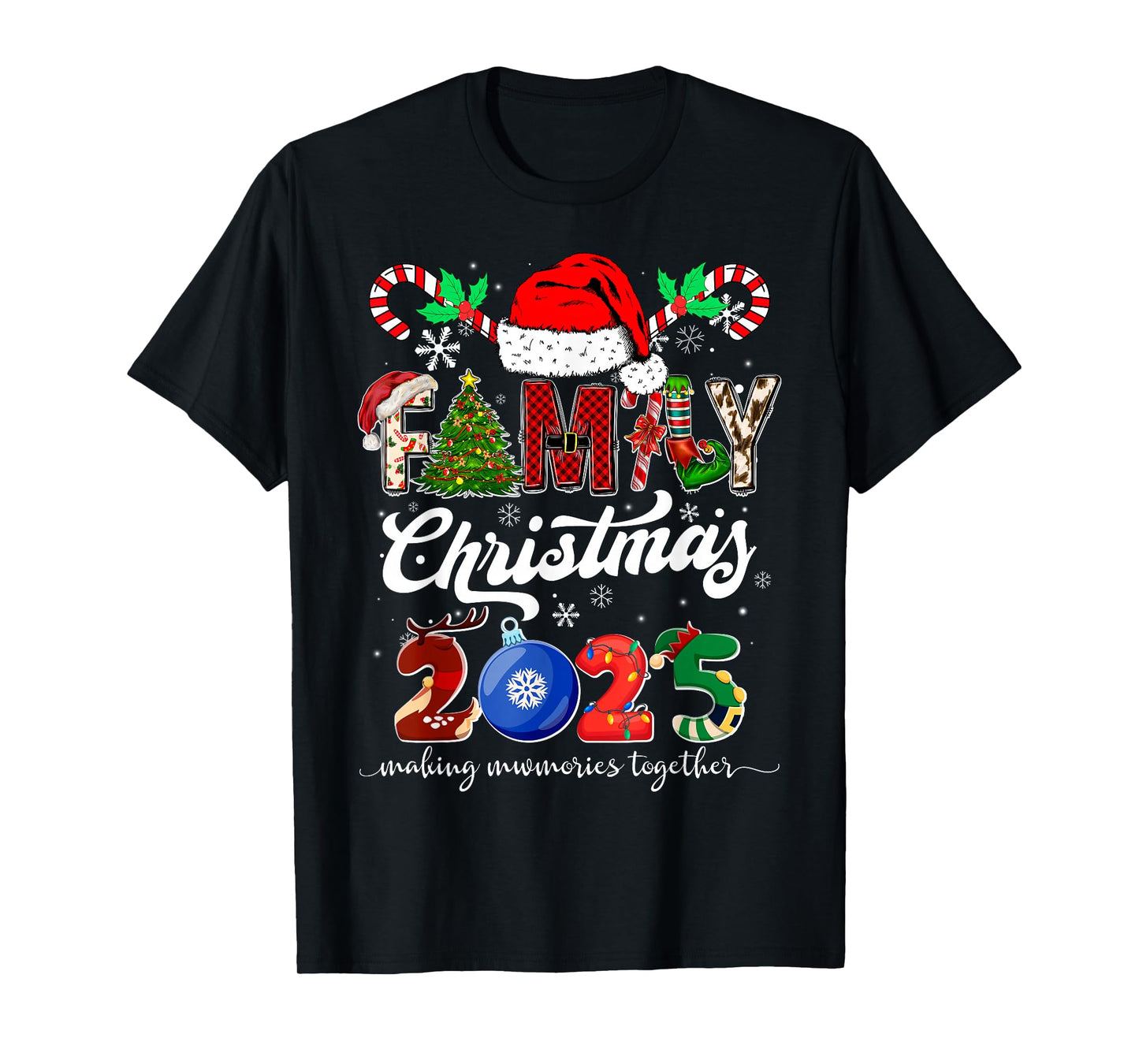 Family Christmas 2025 Matching Squad Santa Funny Xmas T-Shirt
