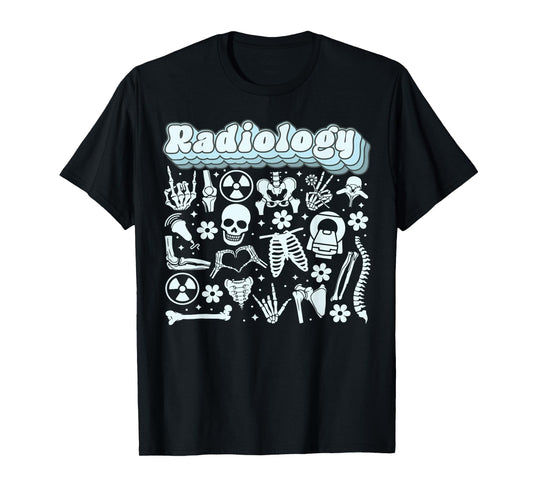 Retro Radiology X-ray Rad Tech Skeleton MRI Tech Graduation T-Shirt