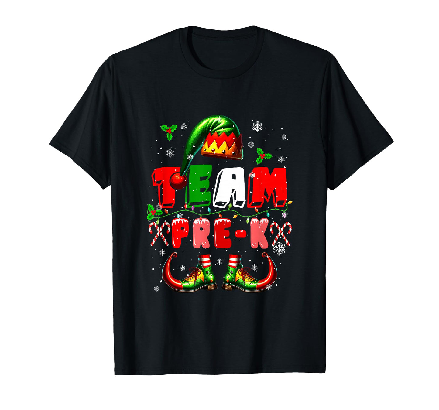 Team Pre-K Christmas Elf Costume Teachers Students Kids T-Shirt