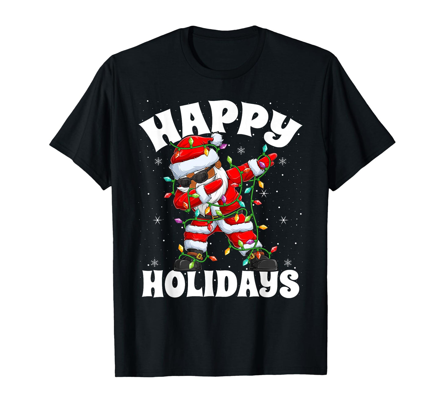 Christmas African American Dabbing Santa Claus Dab Xmas T-Shirt