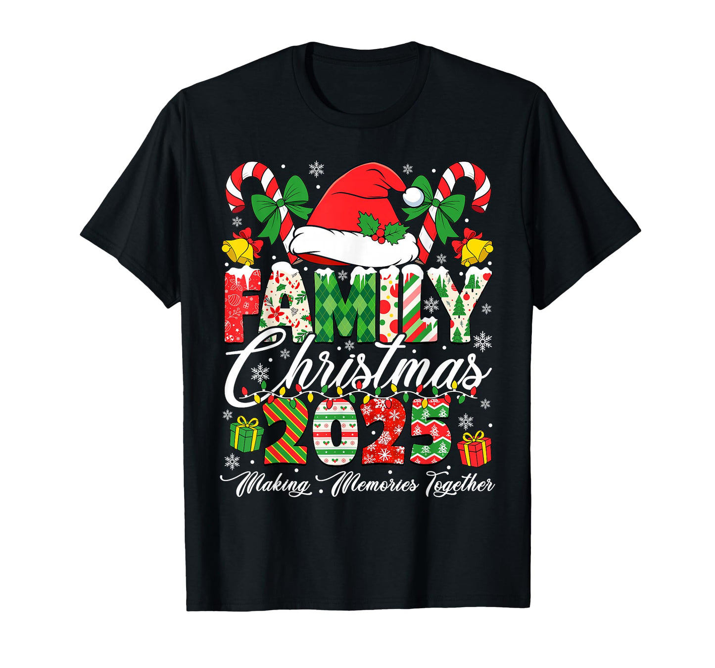 Family Christmas 2025 Matching Squad Santa Elf Funny Xmas T-Shirt