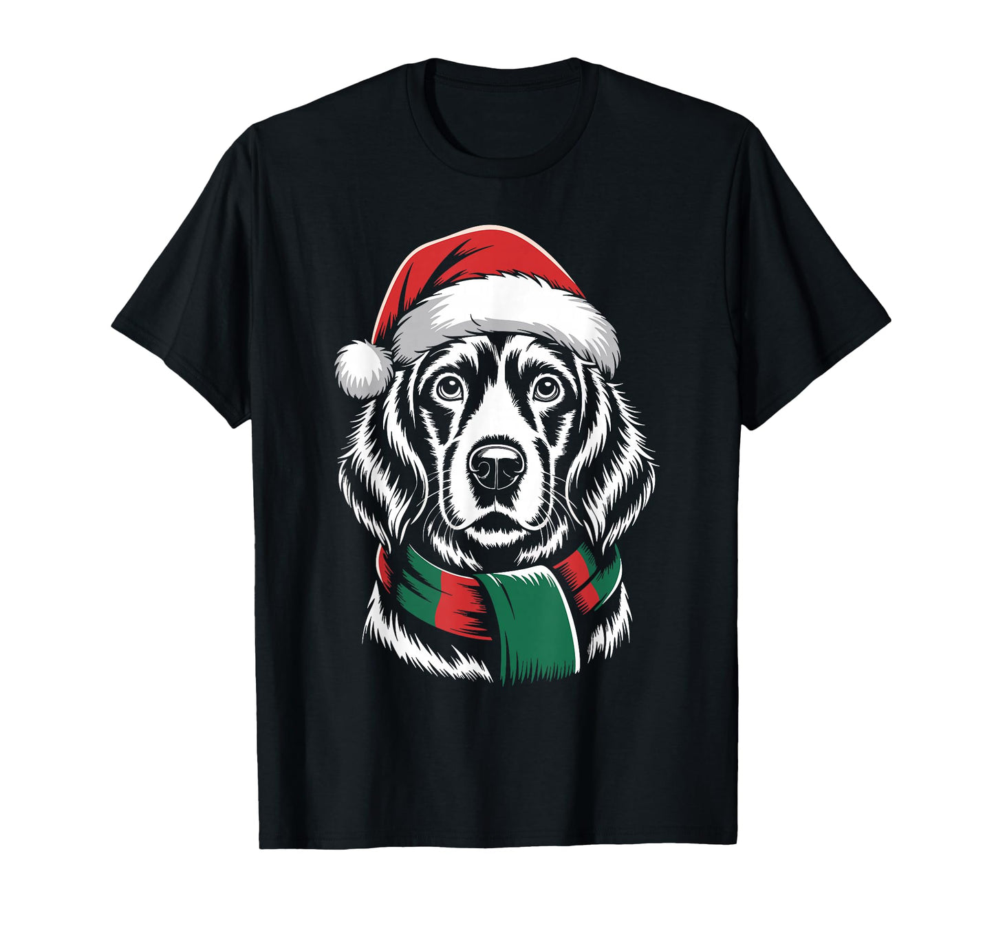 Irish Setter Dog Xmas Santa Hat Scarf Christmas Costume T-Shirt