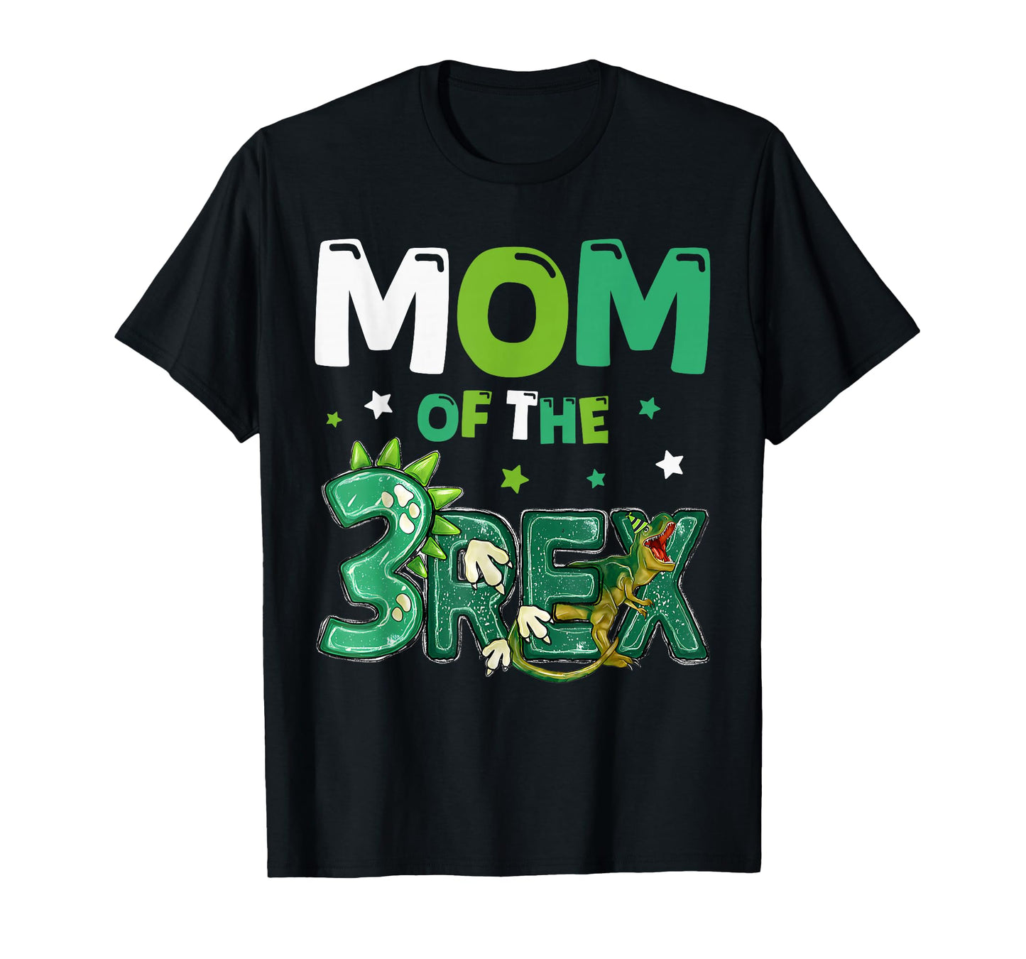 Mom of the Three Rex Birthday Dinosaur Family Matching T-Shirt