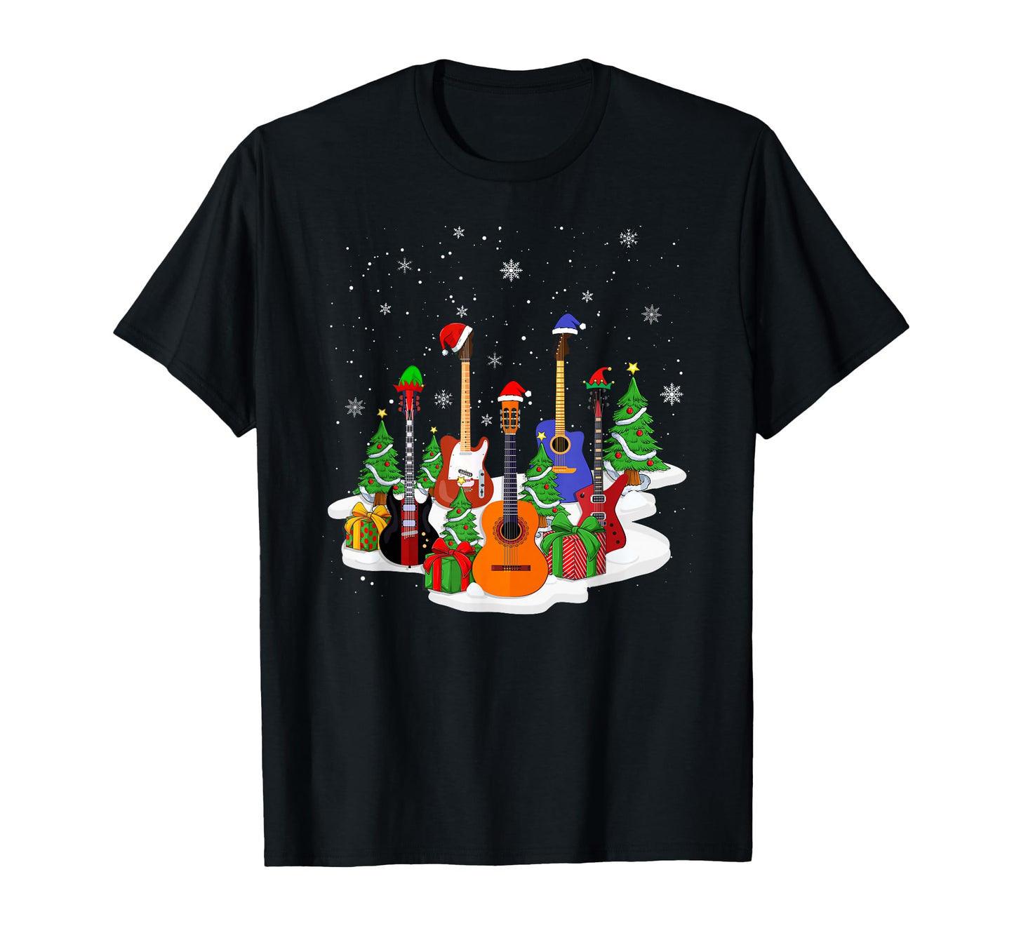 Guitar Christmas Decor Musical Guitar Lovers Guitarist Xmas T-Shirt