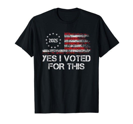 Yes I Voted For This Retro Vintage American Flag T-Shirt