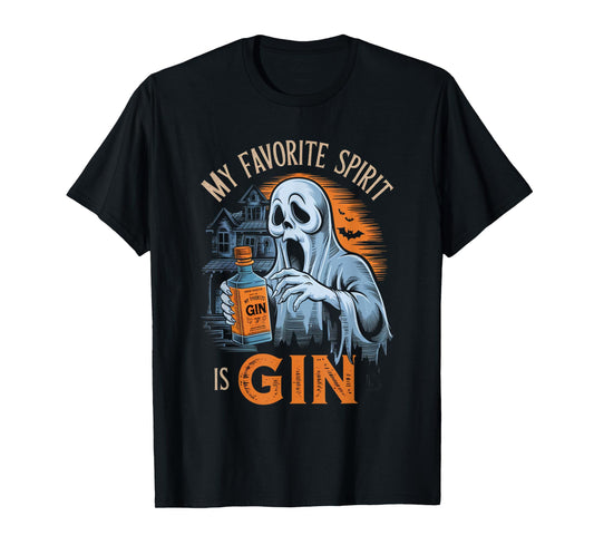My Favorite Spirit Is Gin Ghost Halloween Gin T-Shirt