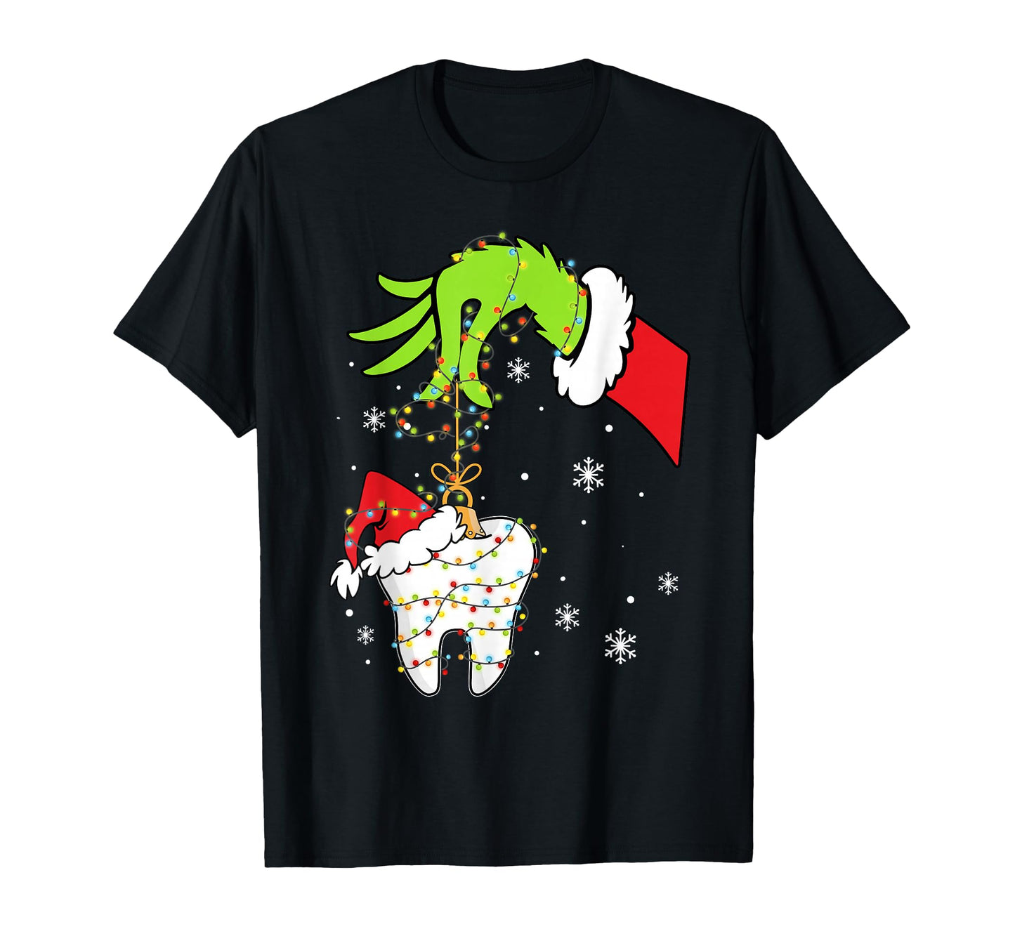 Tooth Dentist Dental Assistant Teeth Christmas Xmas Lights T-Shirt