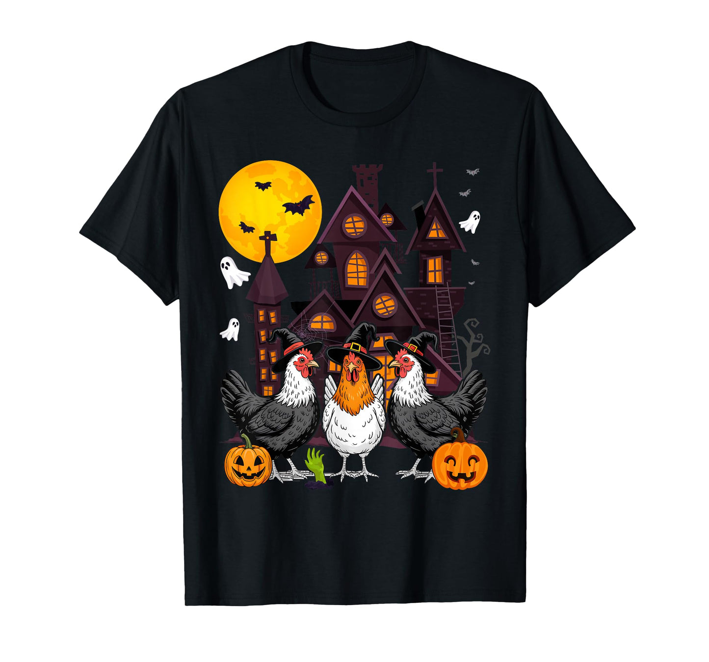 Chicken Witches Funny Halloween Spooky Season Chickens T-Shirt