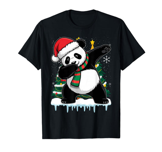 Dabbing Panda Santa Christmas Kids Boys Men Xmas Bear Lover T-Shirt