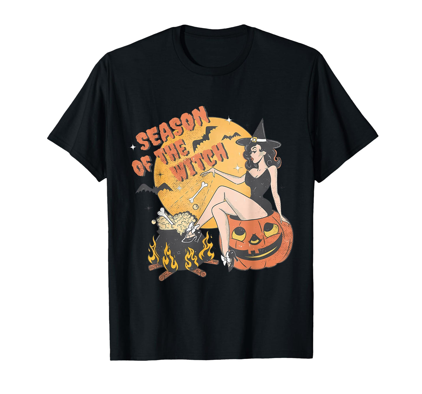 Season of The Witch Fall Trendy Spooky Vintage Halloween T-Shirt