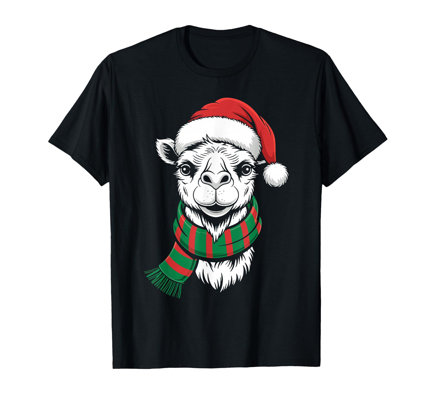 Camel Xmas Santa Hat Scarf Christmas Costume T-Shirt