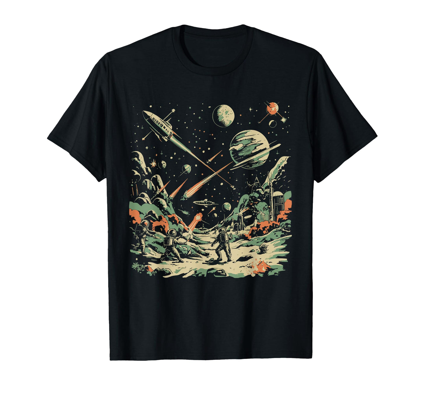 Space Battle Vintage Retro Sci-fi Fighter Galaxy War T-Shirt