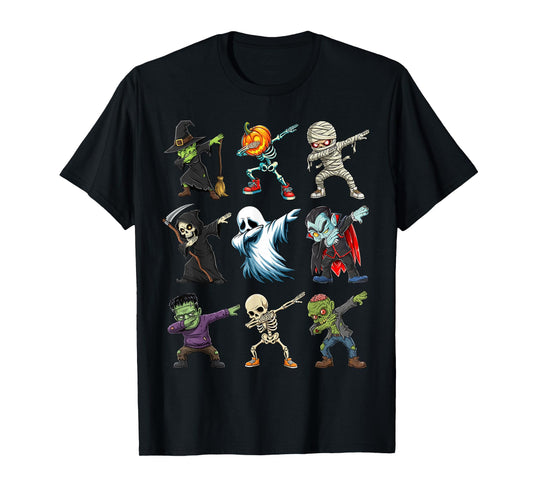 Dabbing Spooky Creatures Kids Boys Men Costume Halloween T-Shirt