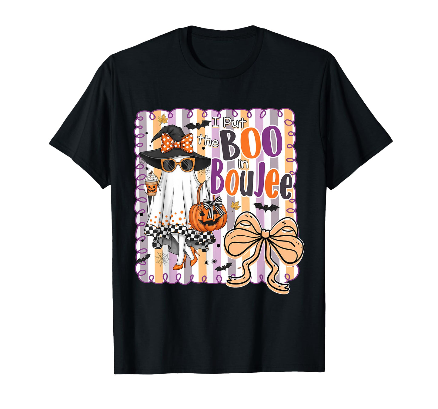 I Put The Boo In Boujee Coquette Spooky Ghost Halloween T-Shirt
