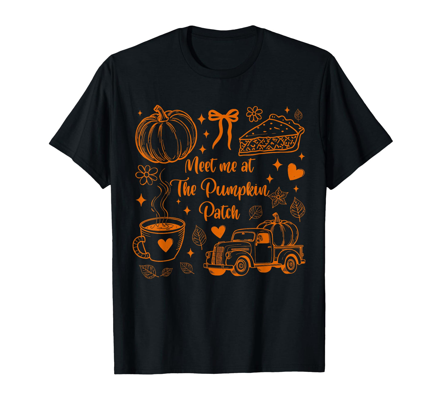 Meet Me at The Pumpkin-Patch Coquette Bow Halloween Fall T-Shirt