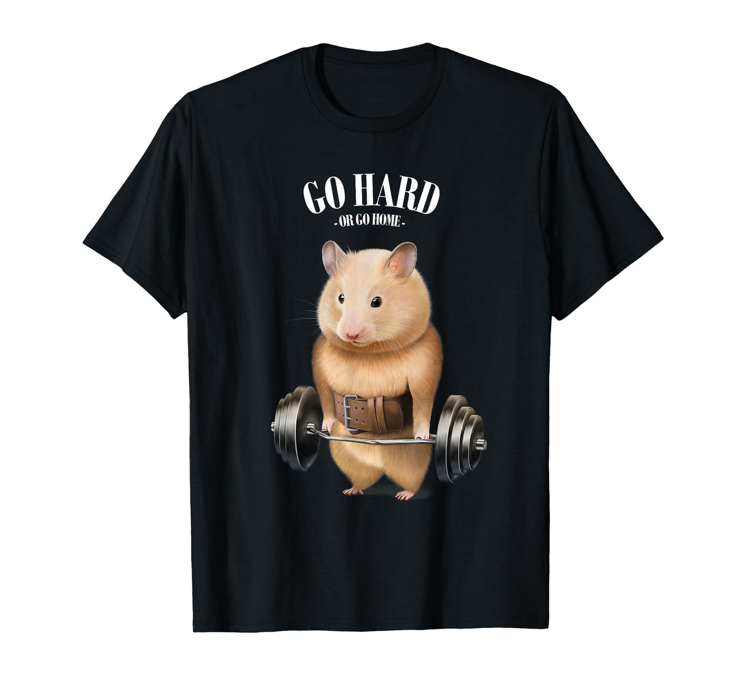 Hamster Muscle Training with Barbell Shrug Bar Fitness Gym T-Shirt