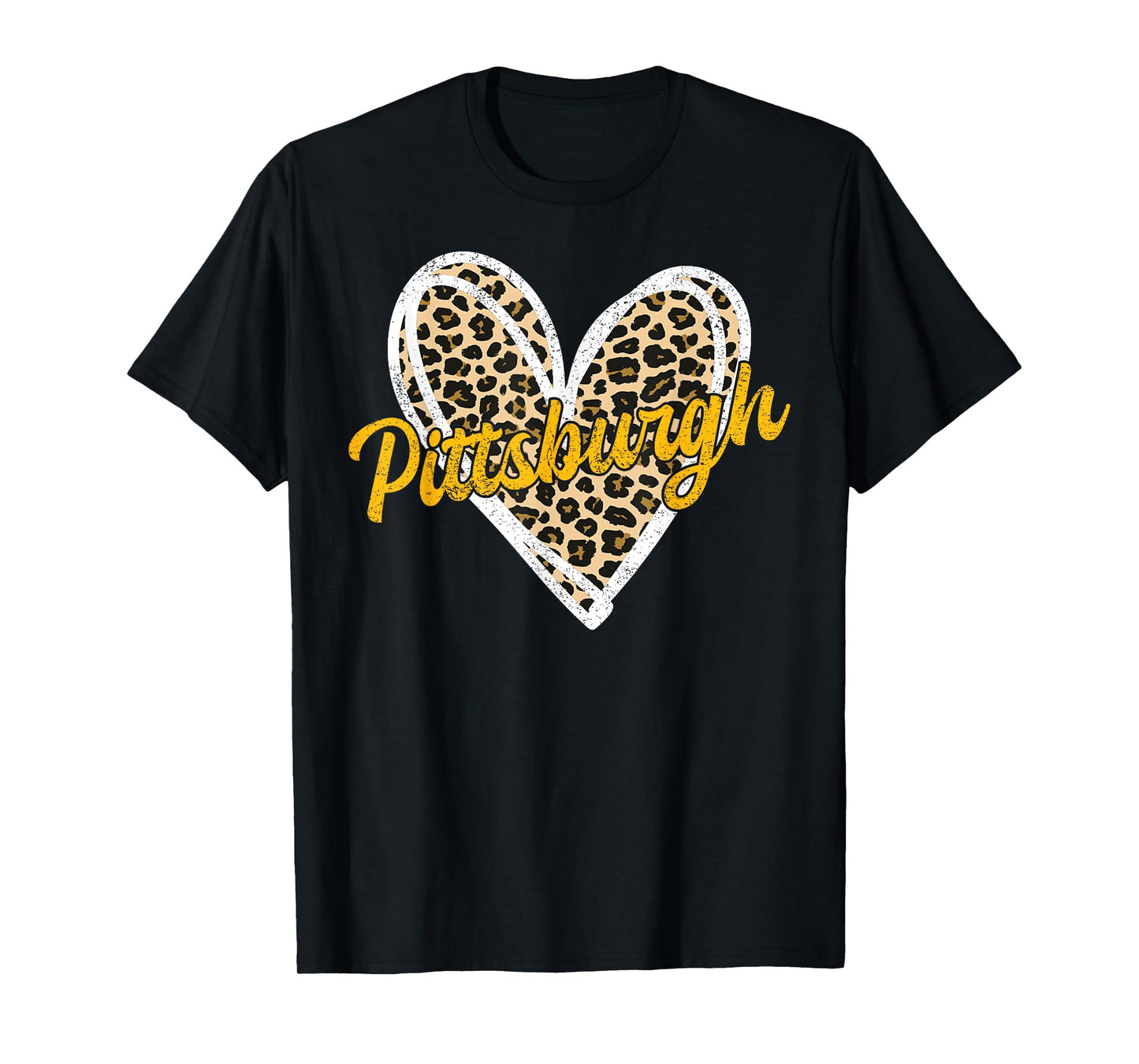 Pittsburgh Heart Leopard Woman Girl Women Kids T-Shirt