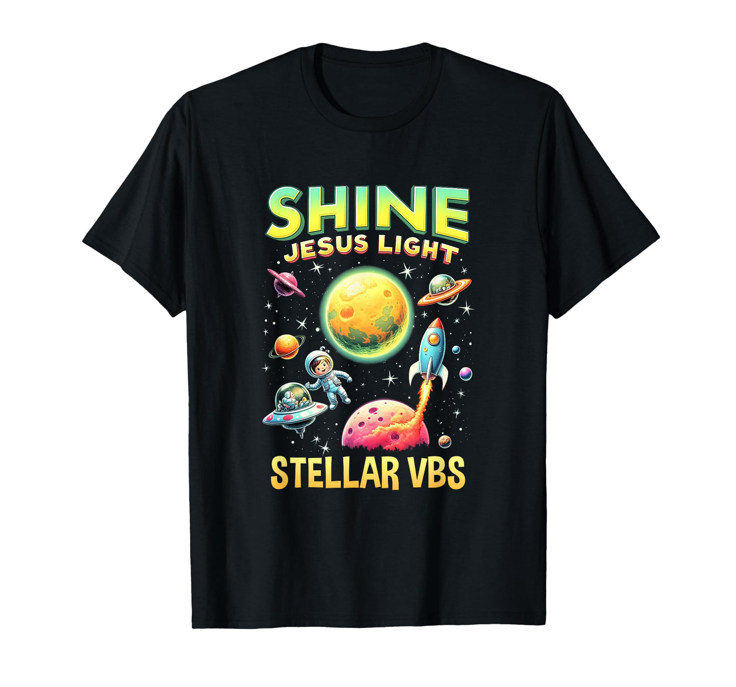 Stellar Space School Camp Christian VBS 2025 Vacation T-Shirt