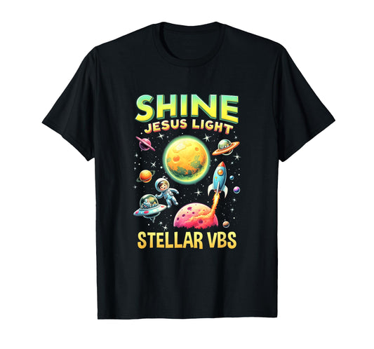 Stellar Space School Camp Christian VBS 2025 Vacation T-Shirt