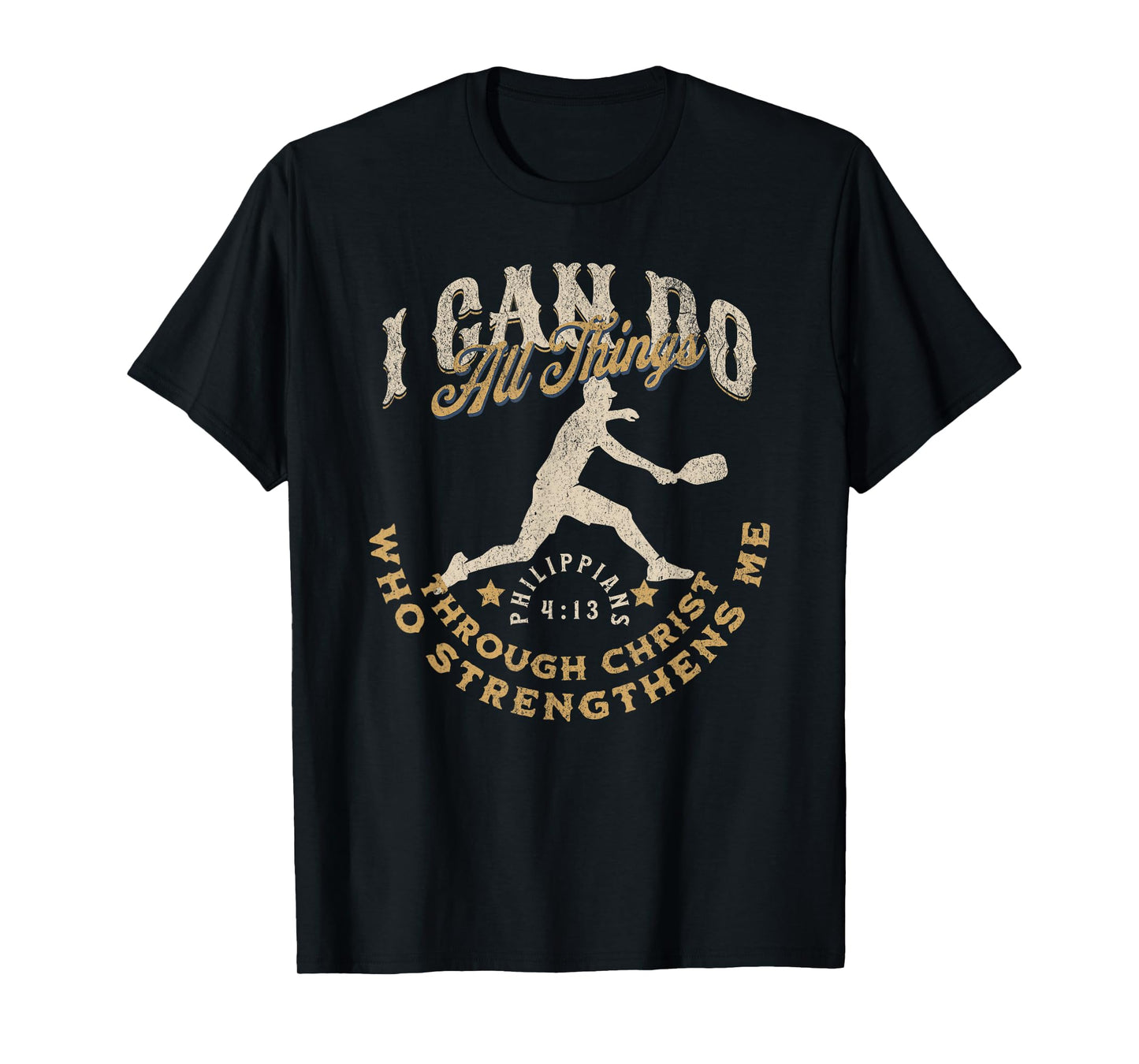 Christian Pickleball Player Athletic Workout Jesus Faith T-Shirt