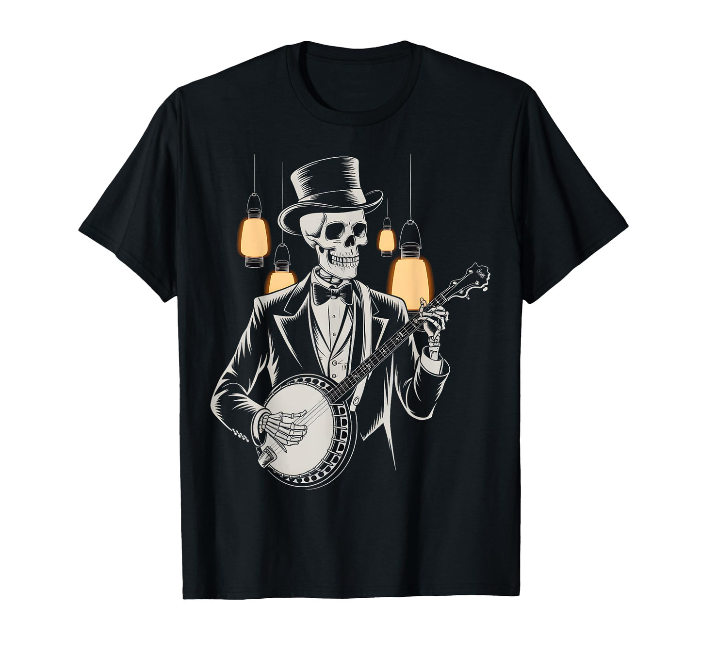 Skeleton Banjo Player Vintage T-Shirt