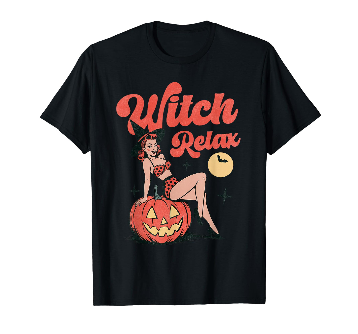 Retro Witch Pin-Up Halloween T-Shirt