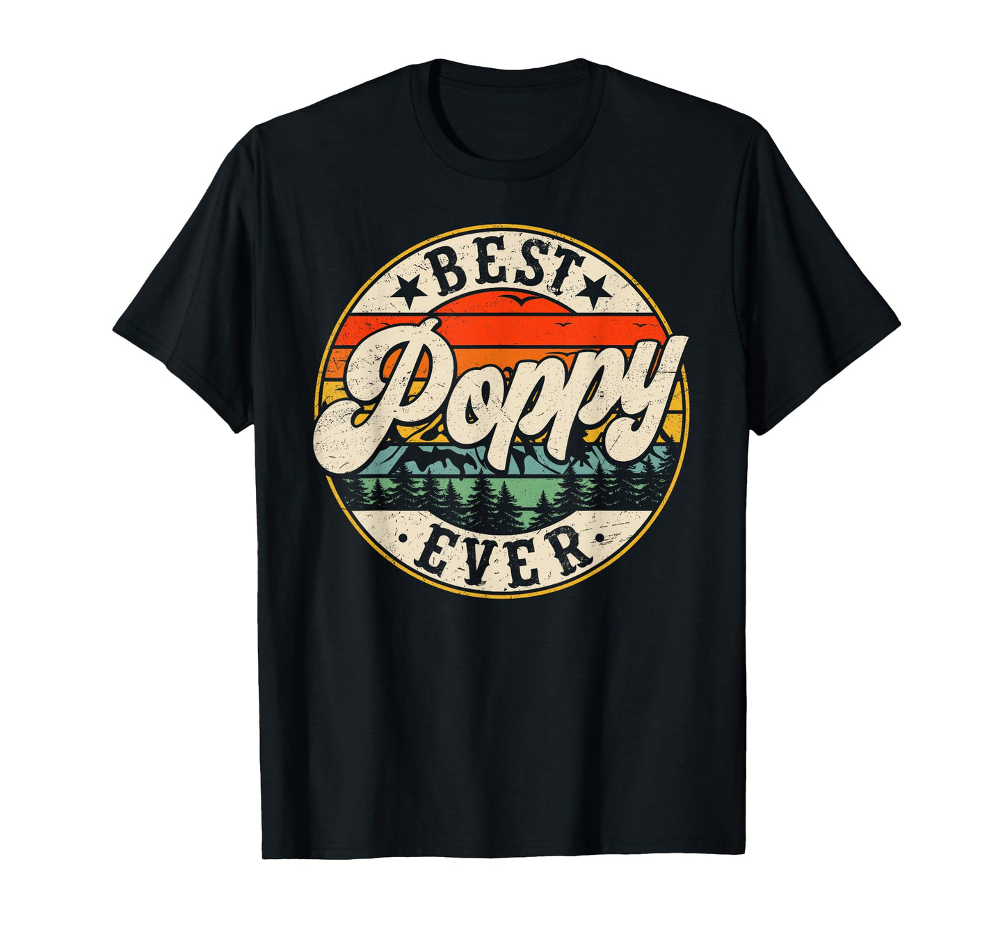 Vintage Best Poppy Ever Father's Day Grandpa Men T-Shirt