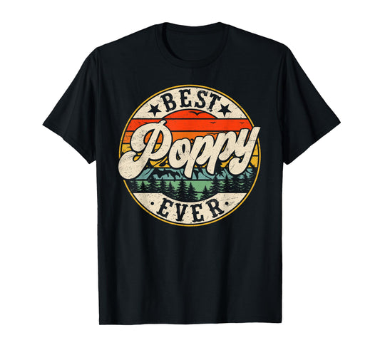 Vintage Best Poppy Ever Father's Day Grandpa Men T-Shirt