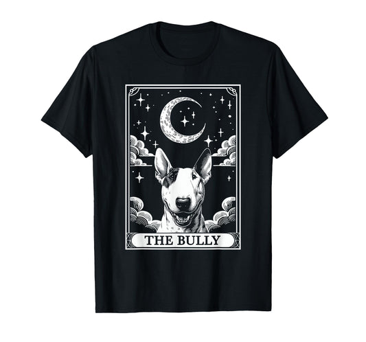 Tarot Card Vintage Crescent Moon Bull Terrier Bully Dog Mom T-Shirt