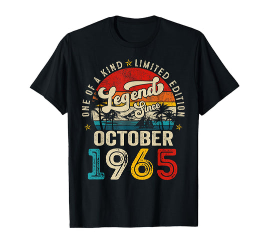 60 Years Old Legend since October 1965 60th Birthday Men Dad T-Shirt