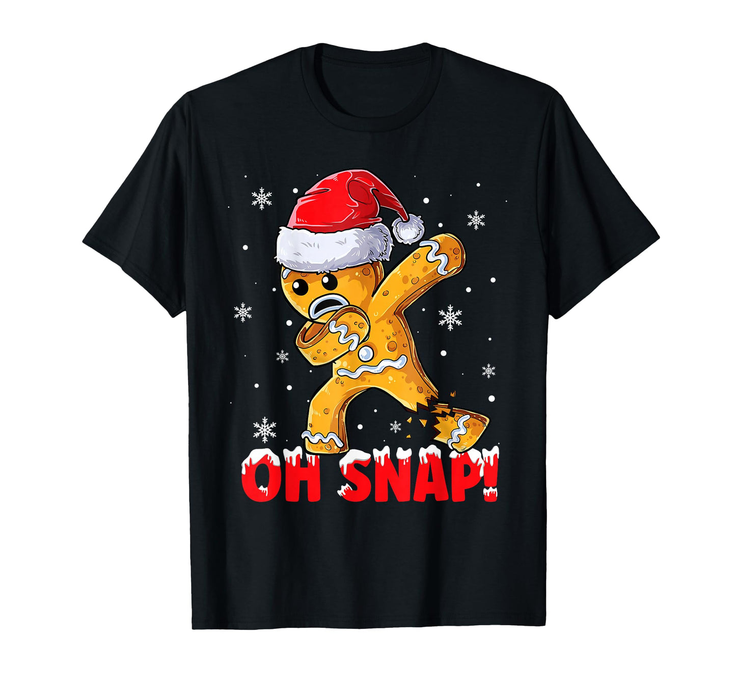 Oh Snap Dabbing Gingerbread Man Merry Christmas Xmas Holiday T-Shirt