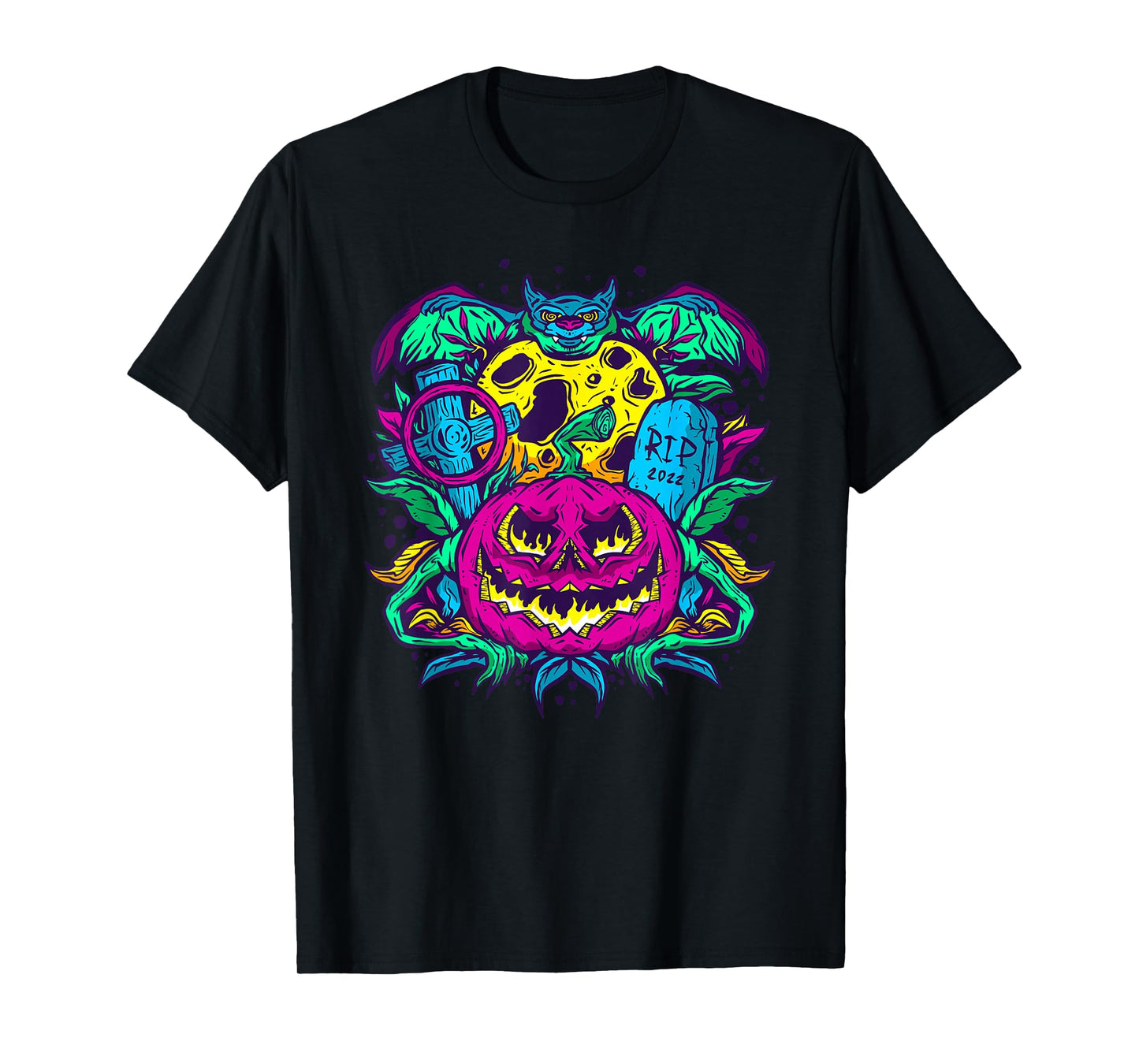 Colorful Jack O Lantern Halloween Pumpkin Trick Or Treat T-Shirt