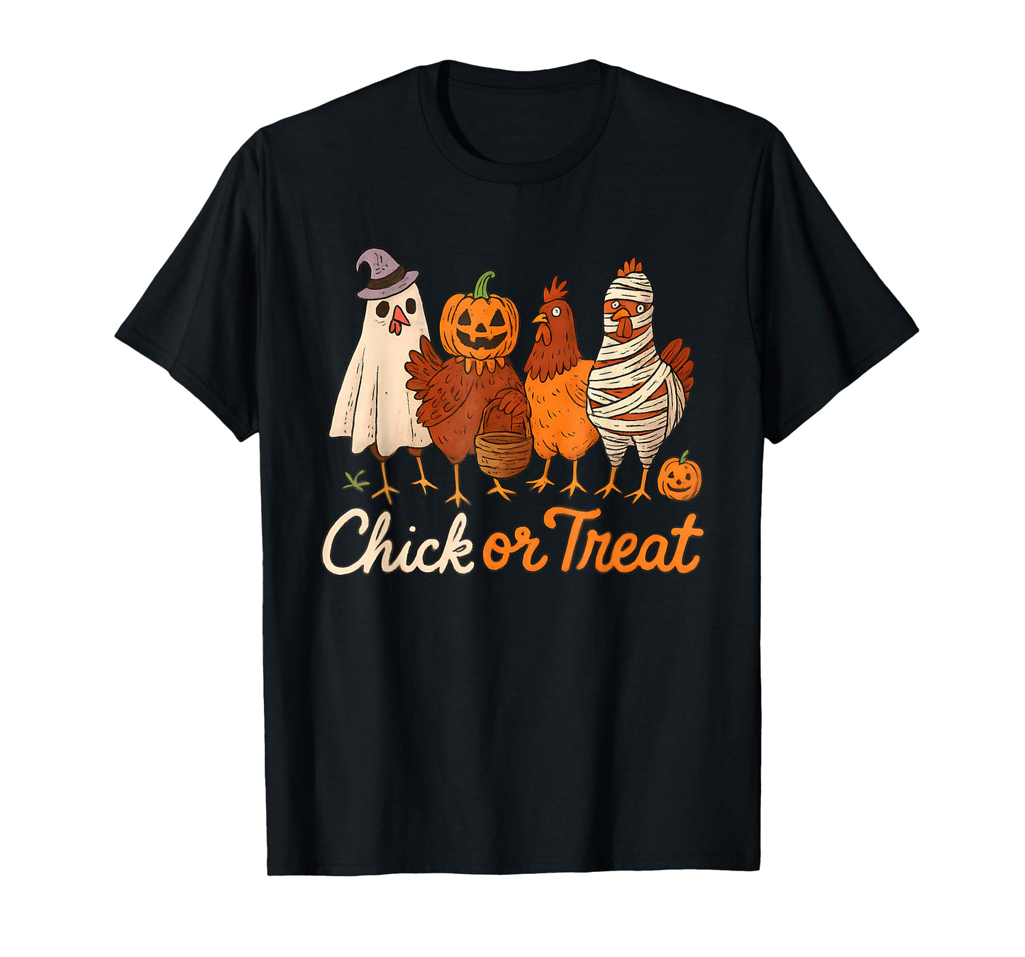 Funny Witch Spooky Chicken Halloween Costume Chick Or Treat T-Shirt